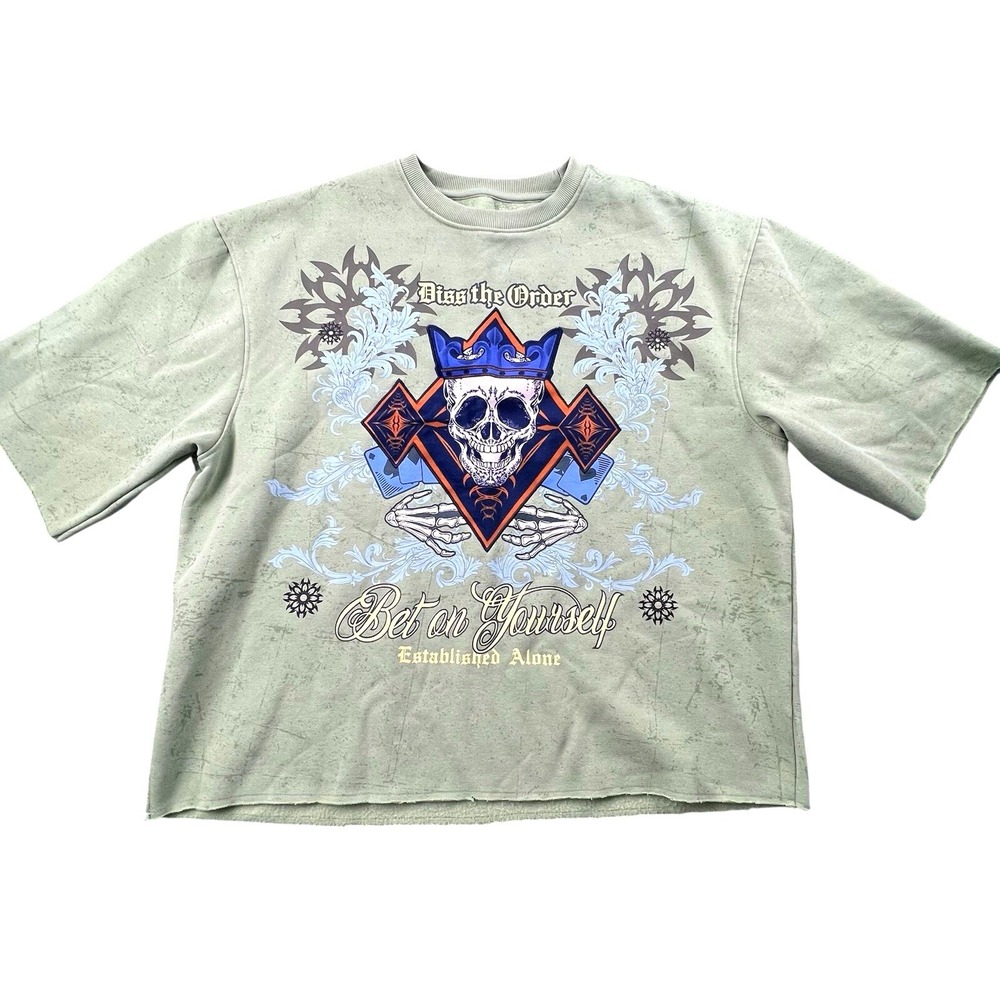 Diss the Order Bet On Yourself Graphic Crewneck Sweatshirt 2XL 100% Cotton‎